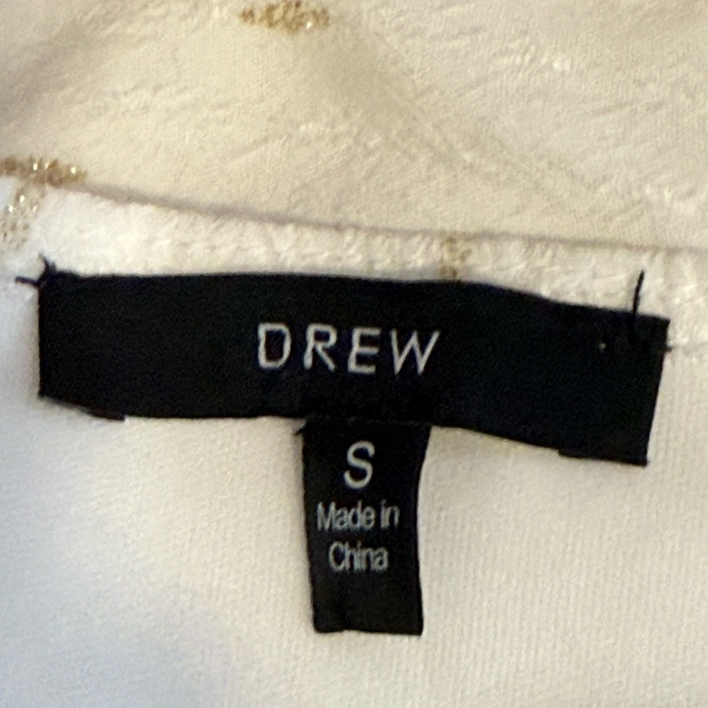 DREW Women's Maggie Hi-Low Wrap Maxi Dress White Gold Dotted, size Small - Picture 8 of 11